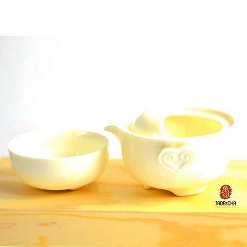 Travel Kit - pure porcelain tea pot and tea cup