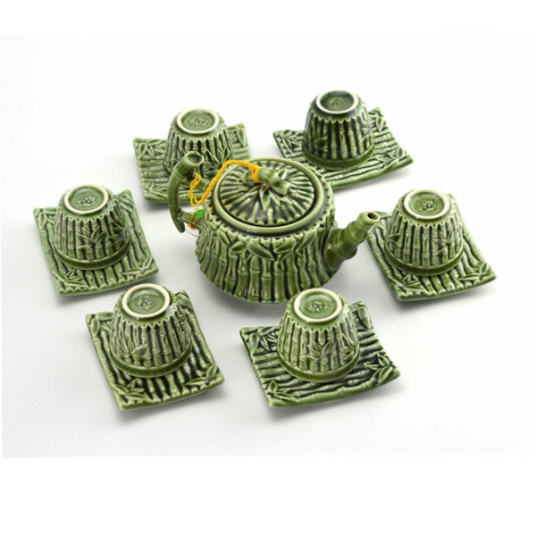 Gongfu Tea Gift Set - Live Porcelain - Bamboo Forest