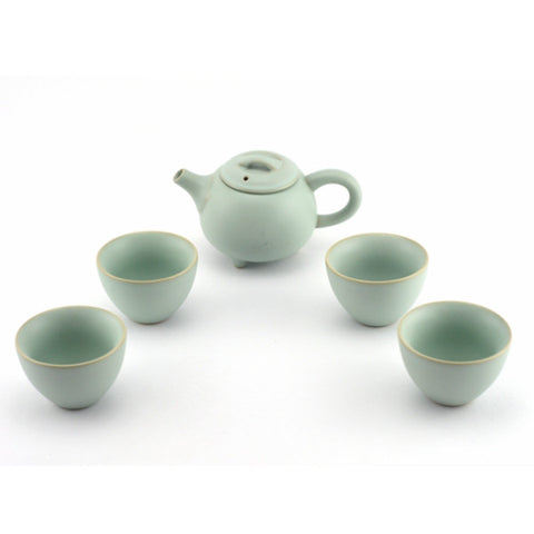 Gongfu Tea Gift Set - Rare Azure Glaze Ru Porcelain