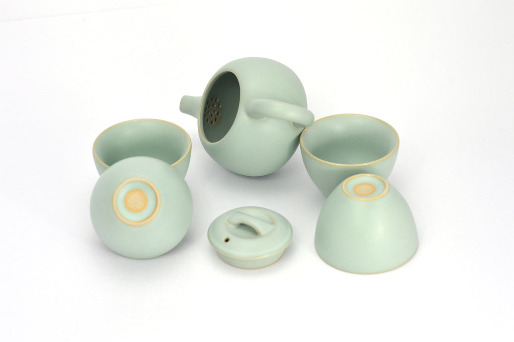 Gongfu Tea Gift Set - Rare Azure Glaze Ru Porcelain